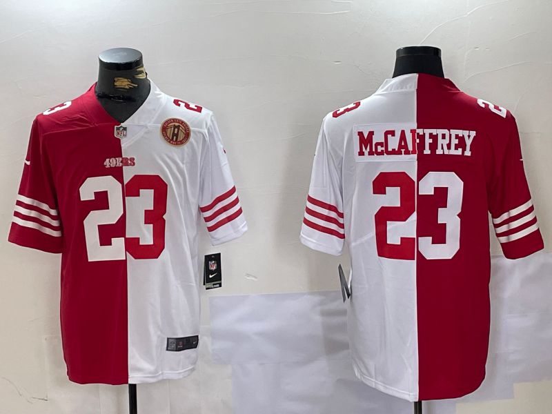 Men San Francisco 49ers 23 Mccaffrey Red White Nike 2024 Limited NFL Jersey style 10083